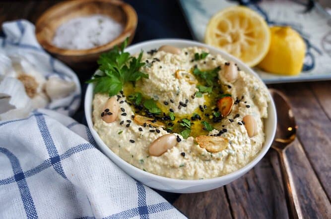 Lupini bean recipe Lupini bean dip in a bowl
