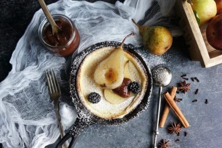 Dutch baby in cast iron pan