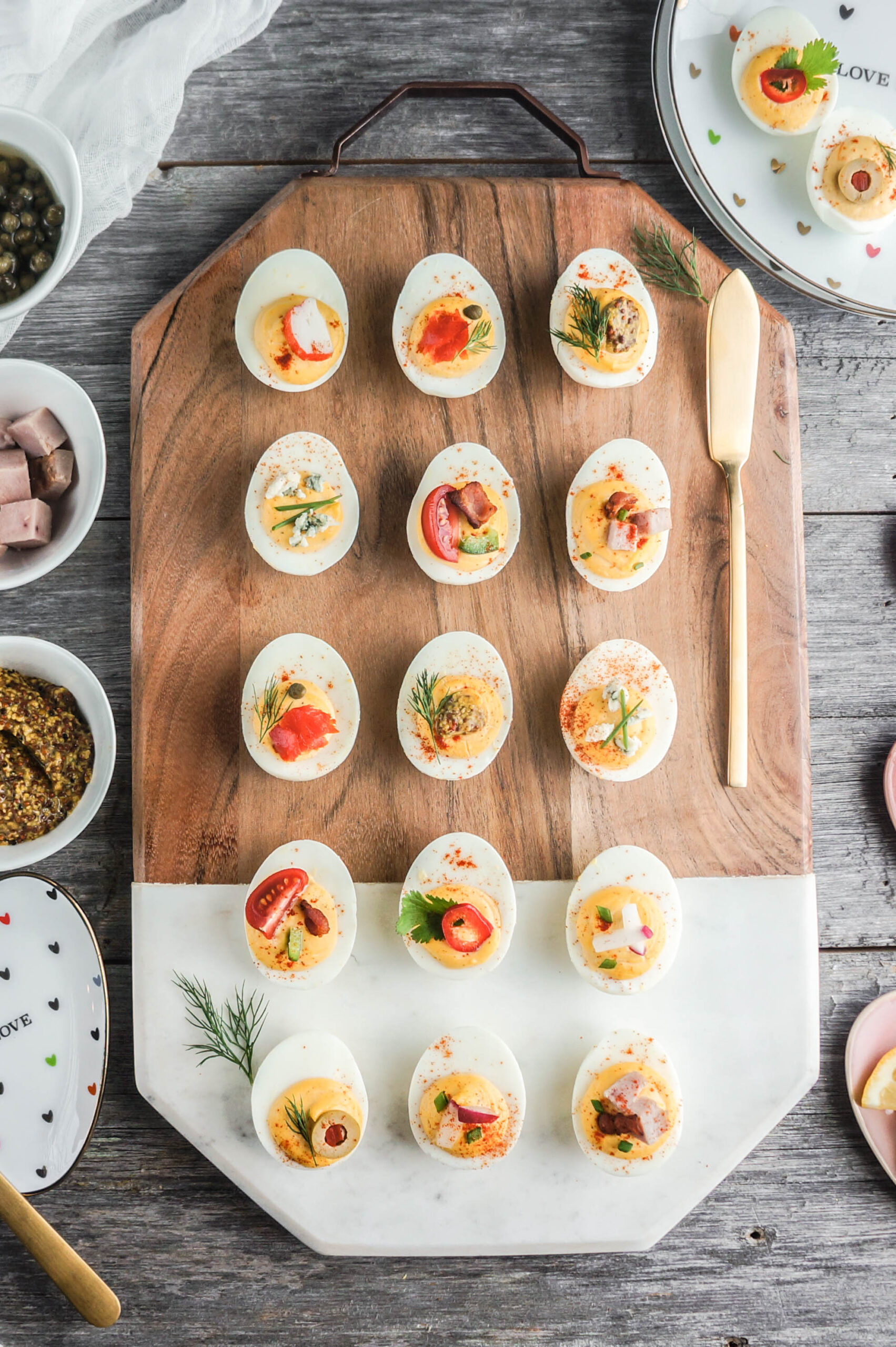 devilled egg platter BBQ Labor Day make-ahead crowd classic easy