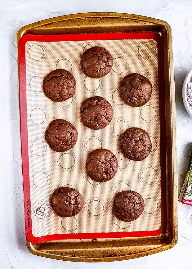 Double Chocolate Peppermint Kiss Cookies