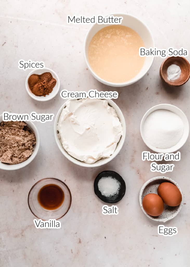 Snickerdoodle Cheesecake Bars ingredients for snickerdoodle cheesecake bars in bowls