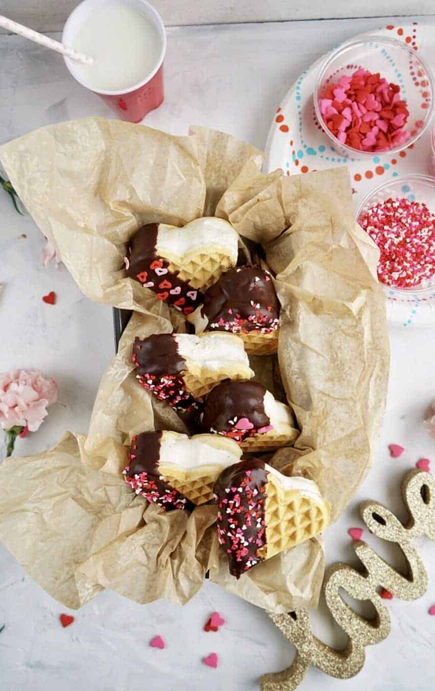 finished Waffle Ice Cream Sandwiches stacked in pan Waffle Ice Cream Sandwiches