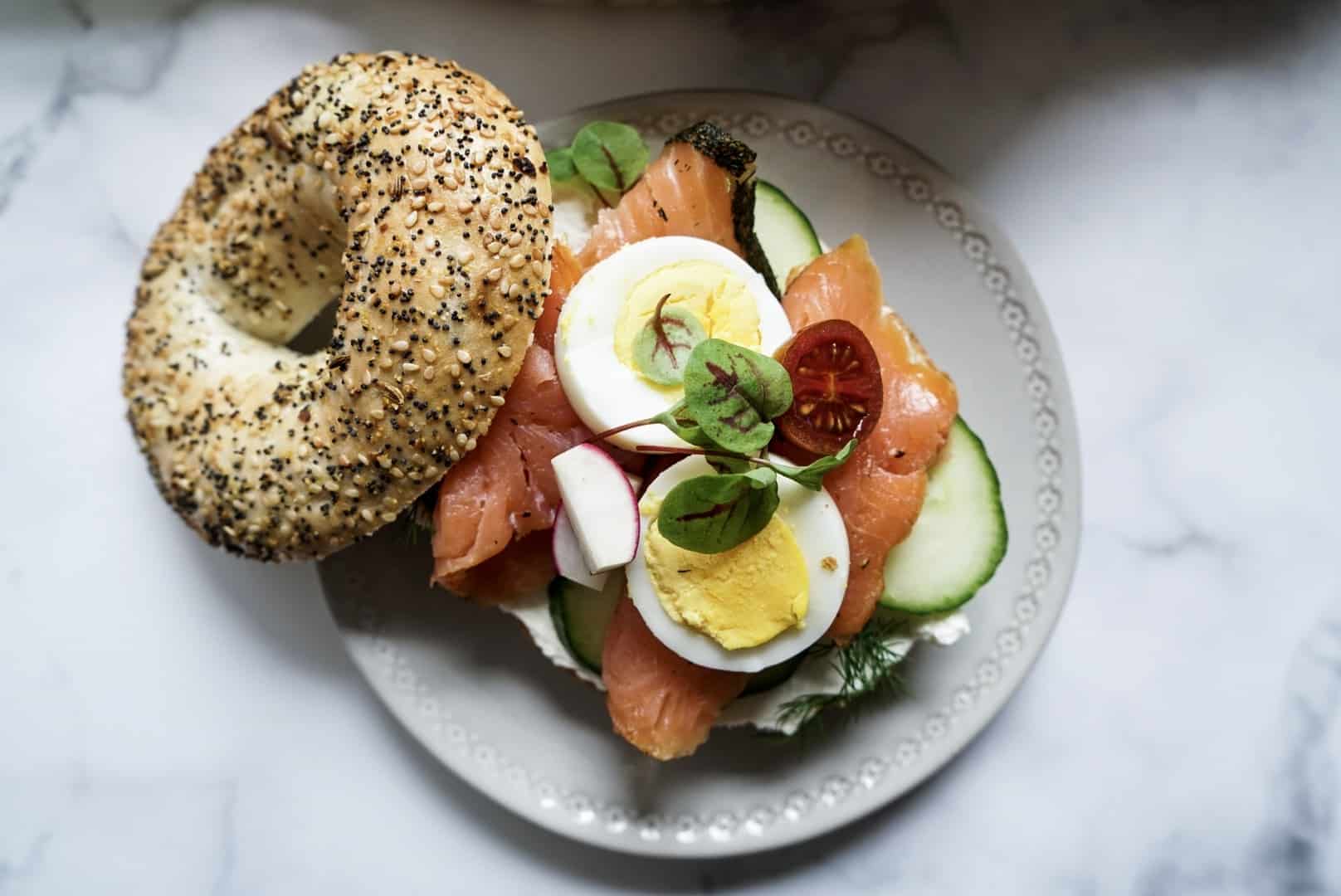 constructed bagel sandwich How to build a breakfast bagel board