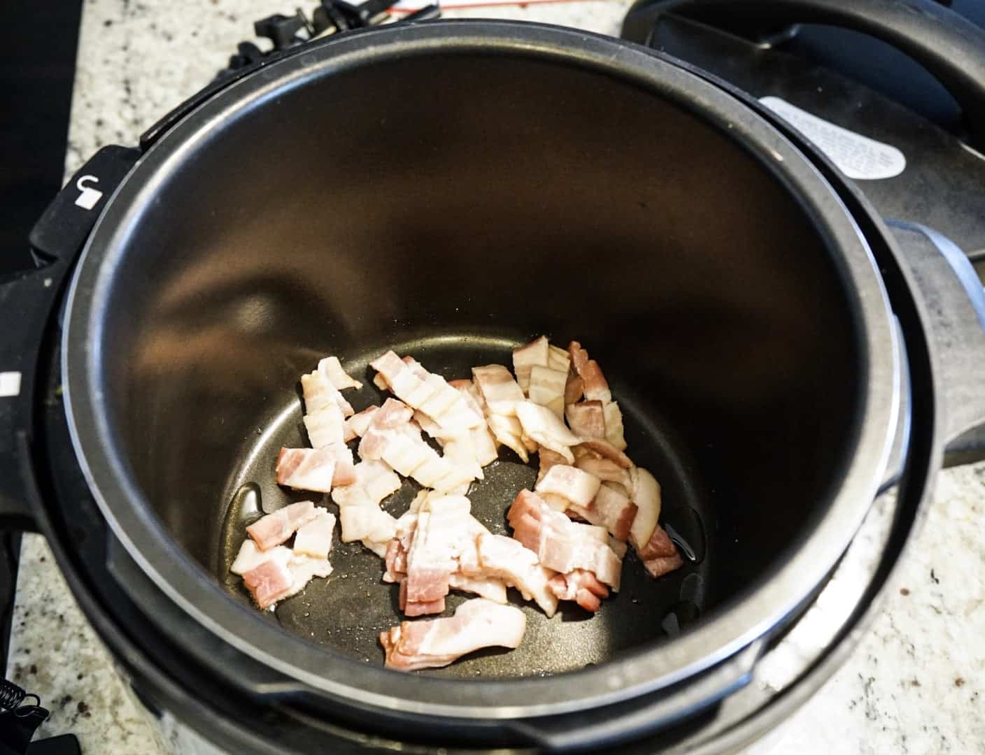 Instantpot Lamb Stew bacon in instantpot