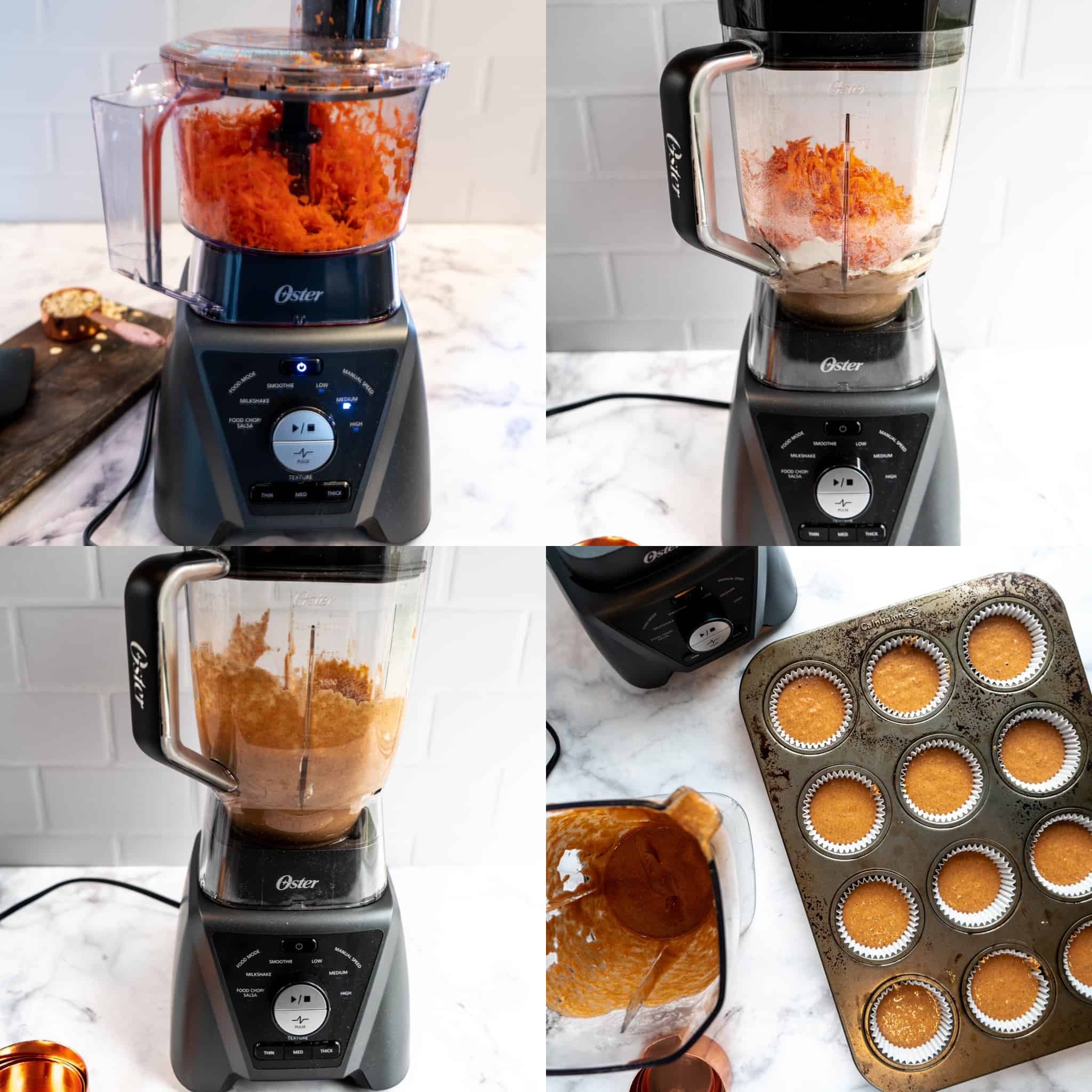 healthy carrot blender muffins process shots for healthy carrot blender muffins