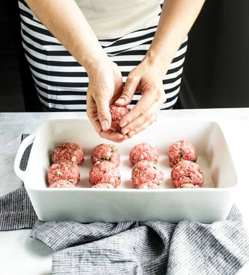 asian turkey meatballs forming asian turkey meatballs
